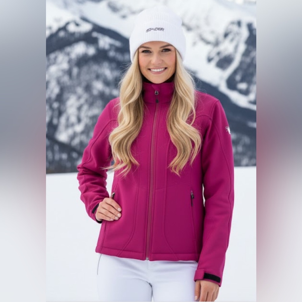 Spyder Women’s Fleece Lined Zip Up Jacket Womens Sz 8 Pink (defect)